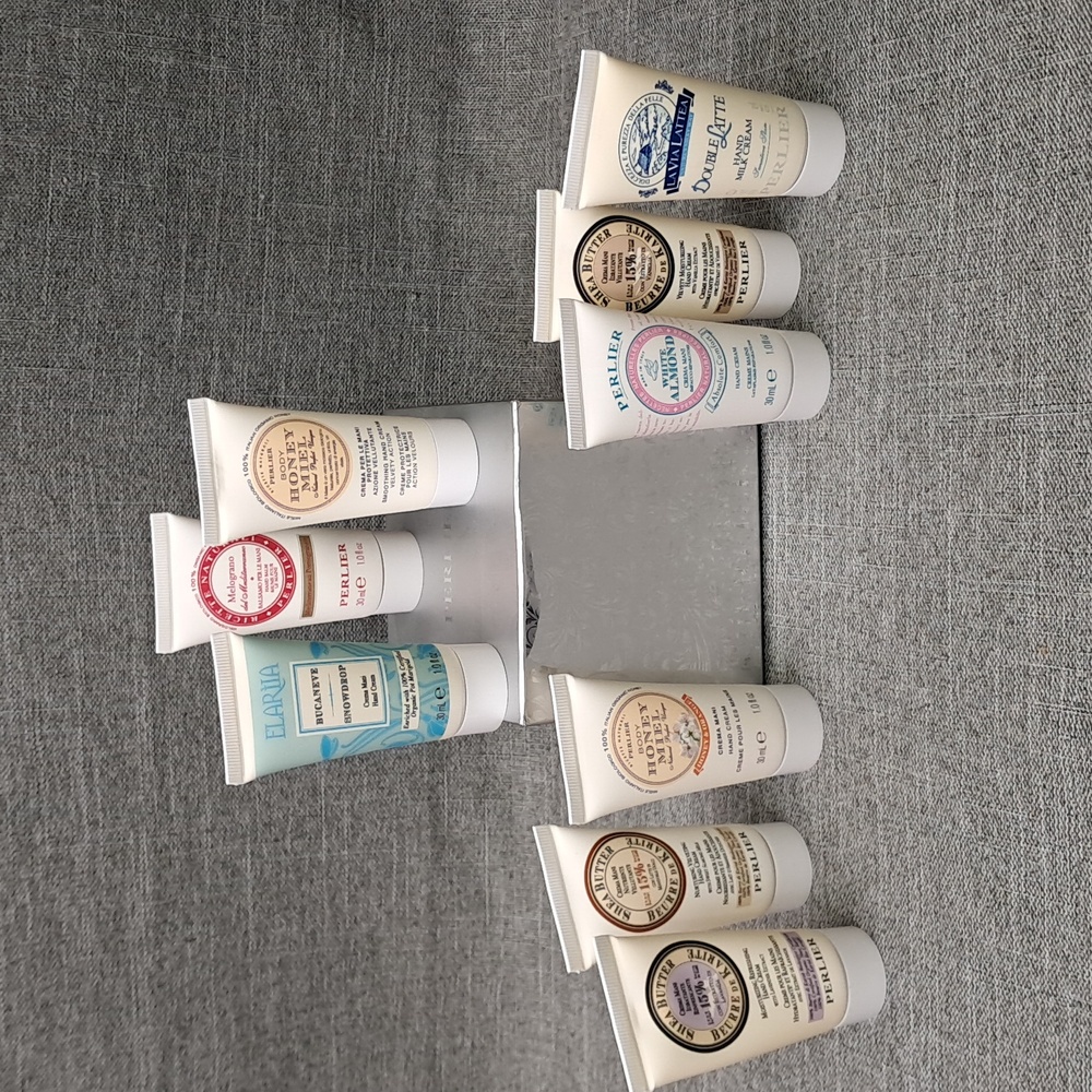 New Perlier Hand Cream 9 1.0 Fl Oz Tube Lot Silver Gift Set